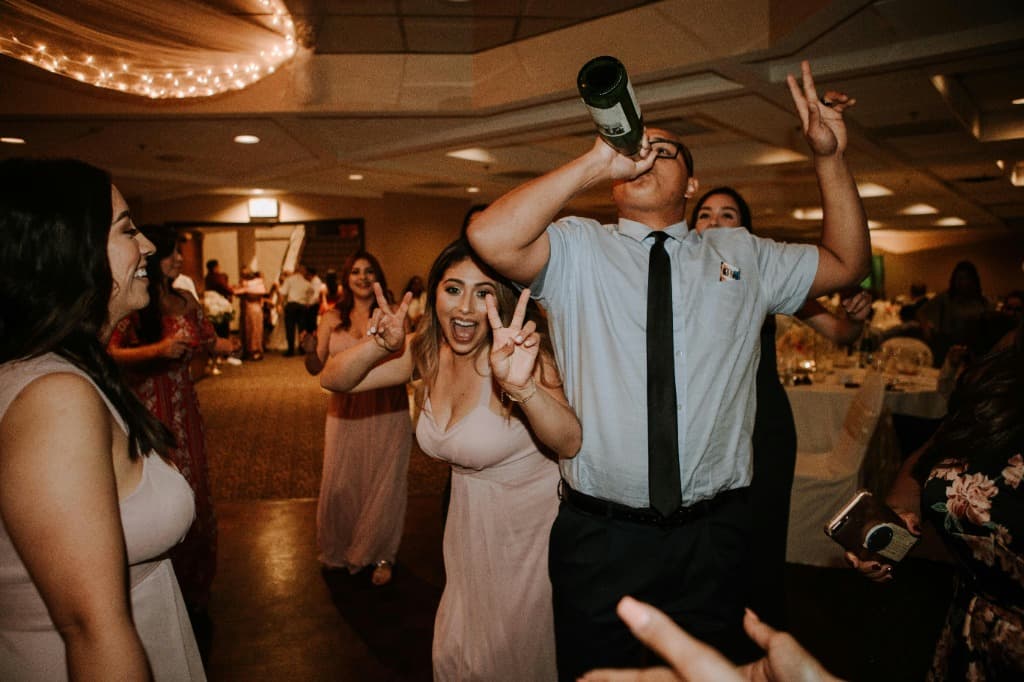 Wedding guests celebration